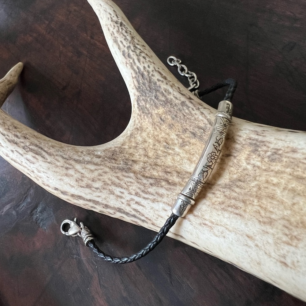 Brighton leather and silver bracelet